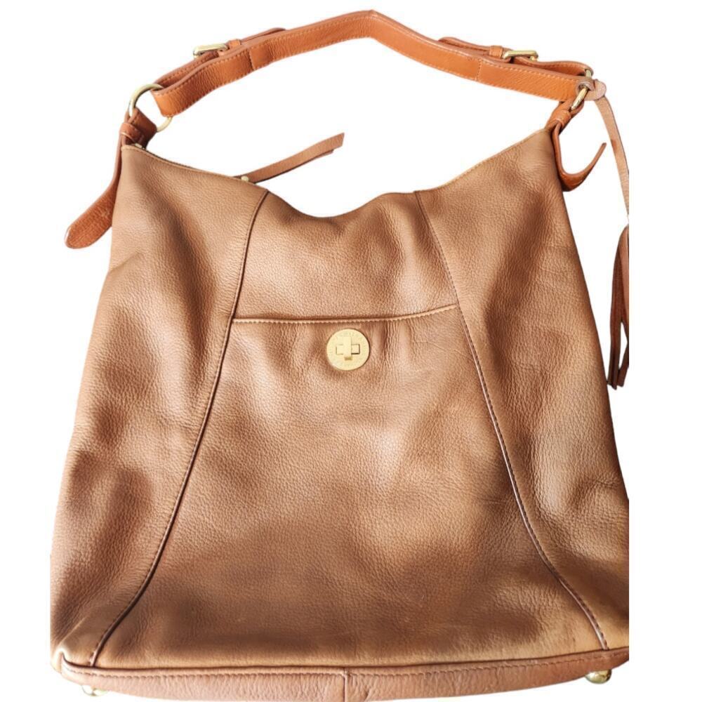 Isacc mizrahi‎ Brown Soft leather hobo shoulder bag with tassel